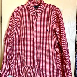 Mens Ralph Lauren red gingham button down
